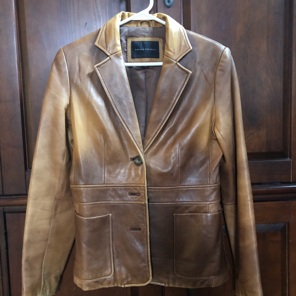 Banana Republic Leather Blazer